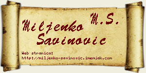 Miljenko Savinović vizit kartica
